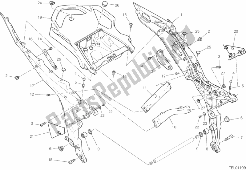 All parts for the Rear Frame Comp. Of the Ducati Multistrada 1260 S Touring 2020